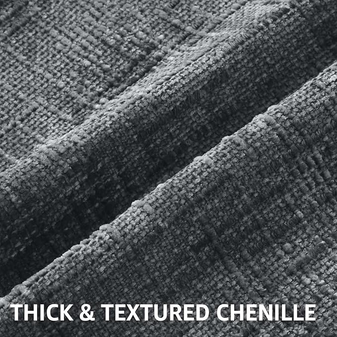 decorUhome Dark Grey Chenille Euro Sham Throw Pillow Covers 26x26 Set of 2 Textured Soft Cozy Slubby Couch Pillow Covers Modern Farmhouse Boho Decorative Pillow Cases for Bed Sofa Living Room
