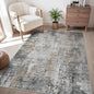 3 x 5 Rug Small Non Slip Area Rug Ultra Soft Machine Washable Low Pile Modern Abstract Area Rugs for Bedroom Living Room Entryway Kitchen Bedside, Grey