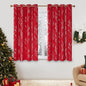 Deconovo Christmas Red Curtains, Blackout Drapes, Soundproof Curtain, Silver Print, 52 x 63 Inch Long, 2 Panels, Machine Washable Window Panel for Living Room Bedroom Festival Party Decoration Kitchen