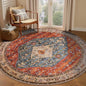 SERISSA Boho Round Area Rug, 6ft Washable Non-Slip Circle Rug, Ultra Soft Oriental Vintage Tribal Low-Pile Circular Carpet for Bedroom Entryway Kids Room Office College Dorm Living Room