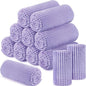 Buryeah 12 Pcs Flannel Throw Blanket Bulk 50 x 60 in Sleepover Blanket Outdoor Wedding Throw Lightweight, Oeko-tex Standard 100 Certified for Sofa Homeless Gifts (Light Purple)