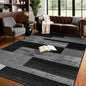 LIANLAM 5x7 Washable Area Rugs for Living Room and Bedroom, Vintage Checkered Pattern Non-Slip Carpet, Stain Resistant Low Pile Soft Rug for Dining Room,Office,Nursery,Kids Room(5x7,Gray)