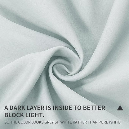 Joydeco Greyish White Custom Solid Single Blackout Curtain for Bedroom and Living Room, Grommet Thermal Insulated Room Darkening Curtain 1 Panel (Custom Size,Greyish White)