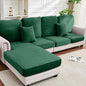 Couch Cover 8-Piece Elastic Velvet Couch Cushion Covers & Chaise Slipcovers for L-Shaped Sofas, Sofa Seat Covers Washable, Soft Cover for Couches (7 Seater + Chaise, Christmas Green)