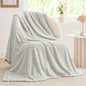 BEDELITE Fleece Blanket Twin for Bed Couch, 3D Jacquard Decorative Light Grey Throw Blanket, Soft and Cozy Warm Plush Fuzzy Blanket All Seasons Suitable, 60x80Inches