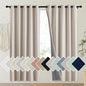 NICETOWN Oatmeal Vintage Open Linen Weave Flax Thermal Curtains, 100% Blackout Curtains 72" Long for Dining Room, Soundproof Window Treatment Drapes for Laundry Room, 62" Wide Per Panel, Set of 2