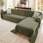 Sectional Couch Covers, 2 Pieces Washable L Shaped Couch Covers Sofa Blanket for Dogs Pet Friendly Sectional Sofa Slipcovers Furniture Covers,71"x118"+91"x134",(XXX-Large,Green)
