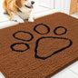 Smiry Dog Door Mat for Muddy Paws, Absorbent Dirt Trapper Non Slip Quick Dry Washable Chenille Mat for Mud Dogs, Entry Rug for Indoor and Outdoor (30x20 Inches, Ochre and Black)