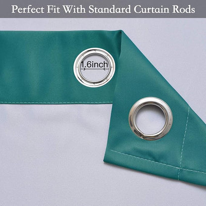 SimpleHome Ombre Room Darkening Curtains for Bedroom, Light Blocking Gradient Teal to Grey White Thermal Insulated Grommet Window Curtains/Drapes for Living Room,2 Panels, 52x84 inches Length