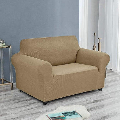 Joccun Stretch Chair Couch Cover,1-Piece Sofa Slipcover Spandex Jacquard Fabric Sofa Covers with Elastic Bottom,Washable Furniture Protector for Dogs,Cats,Kids(Armchair,Tan)