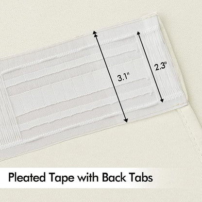 MIULEE Cream Back Tab Blackout Curtains 108 Inch Long 2 Panels Set for Bedroom, Rod Pocket/Pinch Pleat Extra Long Thermal Insulated Living Room Darkening Pleated Light Blocking Drapes