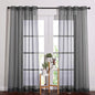 NICETOWN Sheer Curtains 84 Inches - Long Grommet Elegant Light Filter Sheer Voile Drapes Panels Room Decor for Bathroom/Living Room (54" Wide, Dark Grey, 2 Panels)