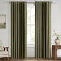 MIULEE 100% Blackout Linen Curtains for Bedroom, Light Olive Green Solid Luxury Decor Thermal Insulation Room Darkening Drapes for Living Room Nursery Back Tab Rod Pocket 42 x 72 Inches, 2 Panels