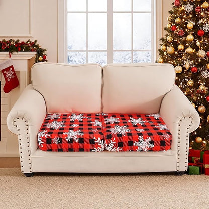 Smiry Printed Couch Cushion Covers, Stretch Soft Couch Covers for Sofa, Washable Non-Slip Sofa Slipcover Furniture Protector for Indoor and Outdoor (2 Pack, Burgundy)
