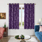 Deconovo Blackout Curtains, Purple Curtain, Thermal Insulated Soundproof Grommet Drapes, Silver Tree Foil Print, 52 x 63 Inch, 2 Panels, Machine Washable Window Panel for Living Room Bedroom Office