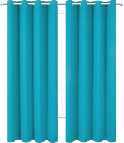 LEMOMO Teal Thermal Blackout Curtains/52 x 95 Inch/Set of 2 Panels Room Darkening Curtains for Bedroom