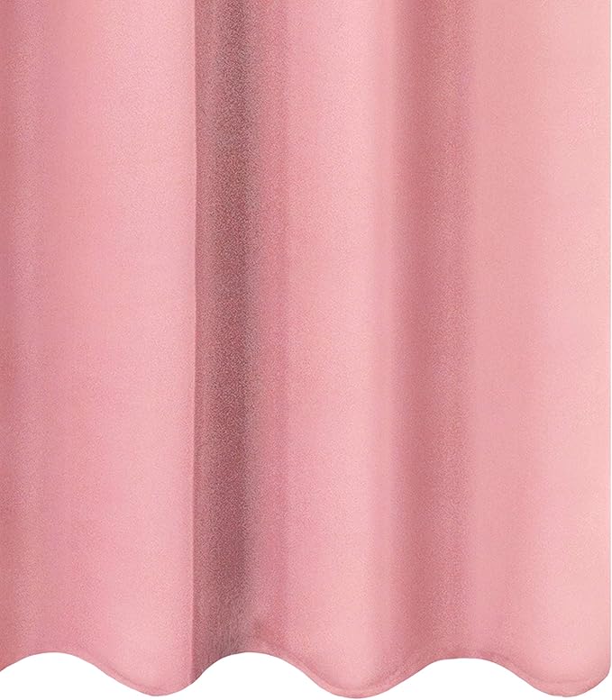 LEMOMO Blackout Curtains 66 x 95 inch/Pink Curtains Set of 2 Panels/Thermal Insulated Room Darkening Bedroom Curtains