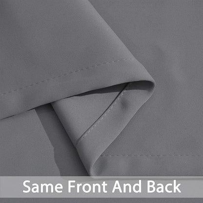 Yakamok 63 Inch Length Grey Blackout Curtains for Bedroom, Thermal Insulated Room Darkening Grommet Top Window Drapes for Living Room,42W x 63L,2 Panels