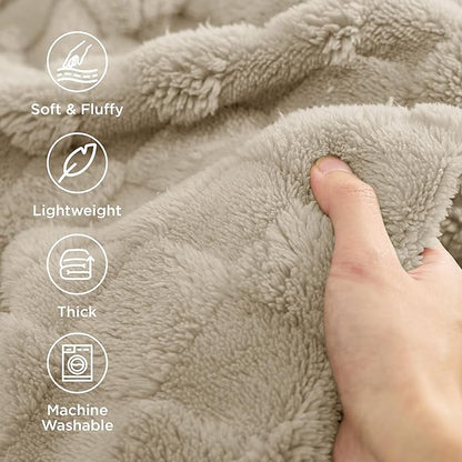Bedsure GentleSoft Full Size Blankets for Bed - Super Soft Cozy Fleece Blanket for Kids Girls, Large Fuzzy Throws for Bedroom Decor, Neutral, 84x90 Inches