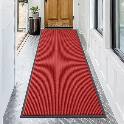 OLANLY Front Door Mat Indoor Outdoor Entrance, Waterproof Heavy Duty Doormat, Fade Resistant, Low Profile, Easy Clean Patio Porch Welcome Floor Mats for Entry, 71x34, Red
