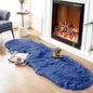 Ciicool Ultra Soft Faux Sheepskin Fur Rug Fluffy Rug for Bedroom Fuzzy Carpet for Living Room Kid's Room Nursery Decor, Dark Blue 2 x 6 Feet