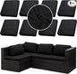 Outdoor Cushion Covers Set,8PCS Patio Furniture Couch Seat Slipcovers, Replacement for Sofa Sectional Chair(Cover，Only)