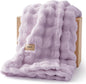 Bedsure 3D Fleece Bubble Blanket for Couch - GentleSoft Purple Twin Blanket for Sofa Bed Room Decor - Luxury Soft Cozy Gifts for Kids, Lightweight, All Seasons, Light Purple, 60"×80"