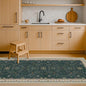 Hazo Haus Dark Green 2x8 Non Slip Kitchen Runner Rugs - Modern Vintage Boho Eclectic Floral Pattern, Washable Low Pile Non-Slip 8ft Long Runner Rugs for Hallway, Entrance