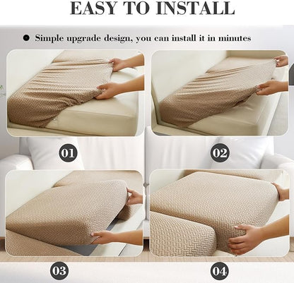 Sofa Covers Couch Covers for Sofa Pet Friendly Couch Cushion Covers Universal Sofa Covers Washable Stretch Slipcovers for Sectional Sofa (Texture Light Coffee,Headrest Cover)