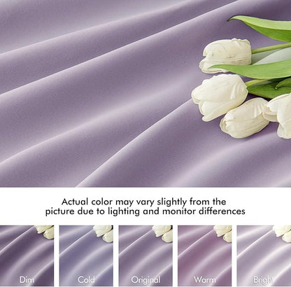 MIULEE Lilac Back Tab Blackout Curtains 108 Inch Long 2 Panels Set for Bedroom, Rod Pocket/Pinch Pleat Extra Long Thermal Insulated Living Room Darkening Pleated Light Blocking Drapes