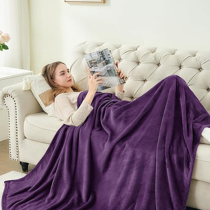 BEDELITE Fleece Blanket Purple Full Blankets for Couch & Bed, Luxury Plush Cozy Fuzzy Blanket 84" x 90", Super Soft Warm Lightweight Throw Blanket for Travel Camping
