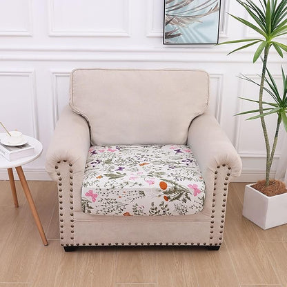 hyha Printed Couch Cushion Covers, Floral Sofa Covers Washable for Cushion Couch, Stretch Pattern Outdoor Cushion Covers for Patio Furniture with Elastic Bottom(Small, Sage Wild Green)