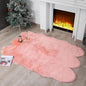 linmopm Faux Fur Rug Sheepskin Shag Fluffy Fuzzy Pink 4x6 ft Rugs for Bedroom Bedside Bed Floor Living Room Plush High-Density Cushion Carpet Super Sofa Cover