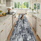 Washable Area Rugs 3x12 Non-Slip Modern Abstract Soft for Living Room Entryway Bedroom Nursery, Print Pattern, Black Navy Blue Gray