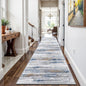 3x12 Washable Hallway Runner Rug: Extra Long Runners for Entryway Living Room Dining Room - Stain and Water Resistant Rugs with Non-Slip Backing - Soft Low-Pile Carpet 12ft Navy Grey