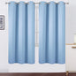 LEMOMO Sky Blue Thermal Blackout Curtains/42 x 72 Inch/Set of 2 Panels Room Darkening Curtains for Bedroom