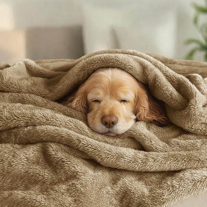 Exclusivo Mezcla Plush Fuzzy Fleece Bed Blanket King Size, Super Soft, Fluffy and Warm Blankets for Couch, Bed, All Season (Brown, 90x104 inches)