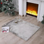 linmopm Faux Fur Rug Sheepskin Shag Fluffy Fuzzy Grey 3x4 ft Rugs for Bedroom Bedside Bed Floor Living Room Plush Rectangle High-Density Cushion Carpet Super Sofa Cover