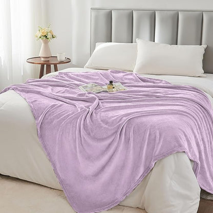 BEDELITE Fleece Blanket Twin Size Lilac Throw Blankets for Couch & Bed, 300GSM Luxury Plush Cozy Fuzzy Blanket 60x80 inches, Super Soft Warm Lightweight Throw Blanket for Travel Camping