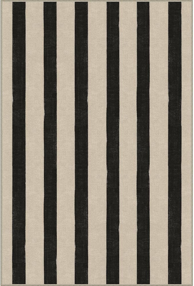 Black and White Striped Outdoor Rug - 2x3 Non-Slip Front Door Mat Outside Entrance Washable Doormat Indoor Outdoor Entry Rug Small Layered Rugs for Entryway Kitchen Front Porch Decor