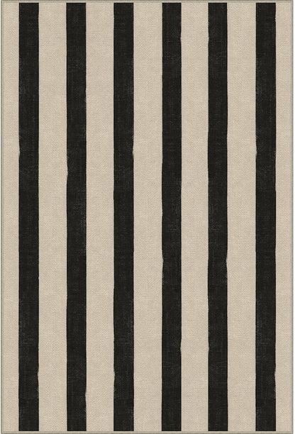 Black and White Striped Outdoor Rug - 2x3 Non-Slip Front Door Mat Outside Entrance Washable Doormat Indoor Outdoor Entry Rug Small Layered Rugs for Entryway Kitchen Front Porch Decor