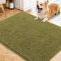 OLANLY Dog Door Mat for Muddy Paws 40x32, Absorbs Moisture and Dirt, Absorbent Non-Slip Washable Doormat, Quick Dry Chenille Mud Mat, Entry Indoor Entryway Carpet for Inside Floor, Willow Green