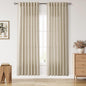 Eggshell Beige Linen Curtains 80 Inch Length for Living Room Light Filtering Semi Sheer Curtain Back Tab Rustic Farmhouse Decor Burlap Luxury Boho Drapes for Bedroom Dinner Room 52x80, 2 Panels