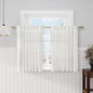 Nanspring Off White Cafe Curtains 45 Inch Length Set 2 Panel Back Tab Pocket Semi Sheer Short Linen White Curtain Tiers for Small Bathroom Window Basement 52x45
