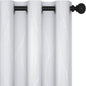 Deconovo Room Darkening Curtains, White Curtain, Thermal Insulated Soundproof Drapes, Silver Wave Dot Print, 42 x 63 Inch Long, Grommet Machine Washable Window Panels for Bedroom Living Room, Set of 2