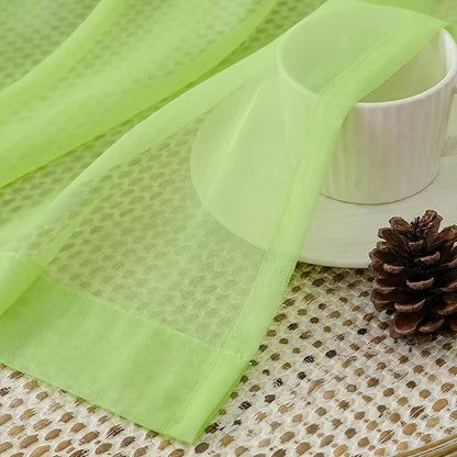 Aiyufeng Lime Sheer Curtains 84 Inches Long 2 Panels Set for Living Room, Light Filtering Window Sheer Drapes for Bedroom, Each 42" W x 84" L