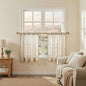 MYSKY HOME Semi Sheer Light Oatmeal Curtains 36 Inches Long for Kitchen 2 Panels, Light Filtering Cream Tiers Curtains Rod Pocket Neutral Window Drapes for Bathroom/Cafe/Basement, Taupe, 34 x 36 Inch