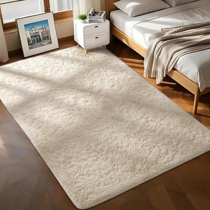 Ophanie 7x9 Area Rugs, Upgrade Non-Slip Fluffy Soft Rugs for Living Room, Large Shag Ivory Fuzzy Plush Rug, Shaggy Big Carpets for Bedroom, Kids Boys Girls Dorm Nursery Home Decor Aesthetic