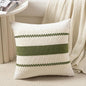 Fancy Homi Set of 1 Boho Moss Green Decorative Throw Pillow Cover 18x18 Inch for Couch Bed Sofa, Aesthetic Modern Organic Farmhouse Home Decor, Soft Cotton Cute Accent Macrame Woven Cushion Case