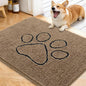 OLANLY Dog Door Mat for Muddy Paws 40x32, Paw Print Design, Absorbs Moisture and Dirt, Absorbent Non-Slip Washable Doormat, Quick Dry Chenille Mud Mat for Dogs, Entry Indoor Entryway Carpet, Tan